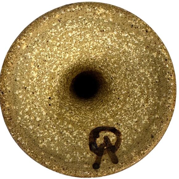 Hand Crafted Pottery Wine Glass 7.5" Brown Bright Blue Glaze-Excellent! - Picture 5 of 7